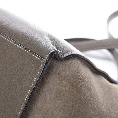 Celine Drummed Calfskin Suede Medium Trapeze Souris 19 of 19