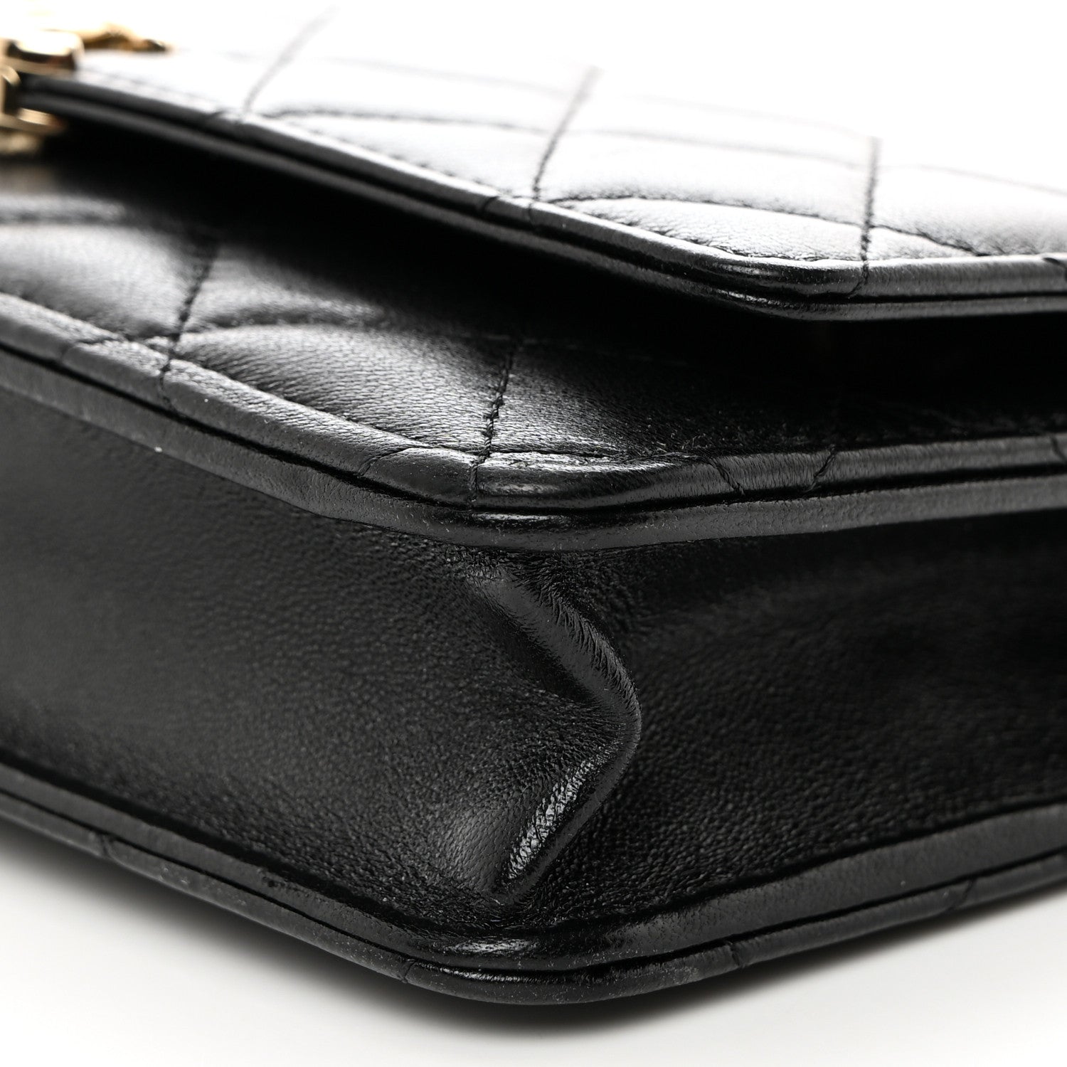 Chanel Lambskin Quilted Top Handle Wallet On Chain WOC Black 11 of 11