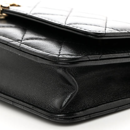 Chanel Lambskin Quilted Top Handle Wallet On Chain WOC Black 11 of 11