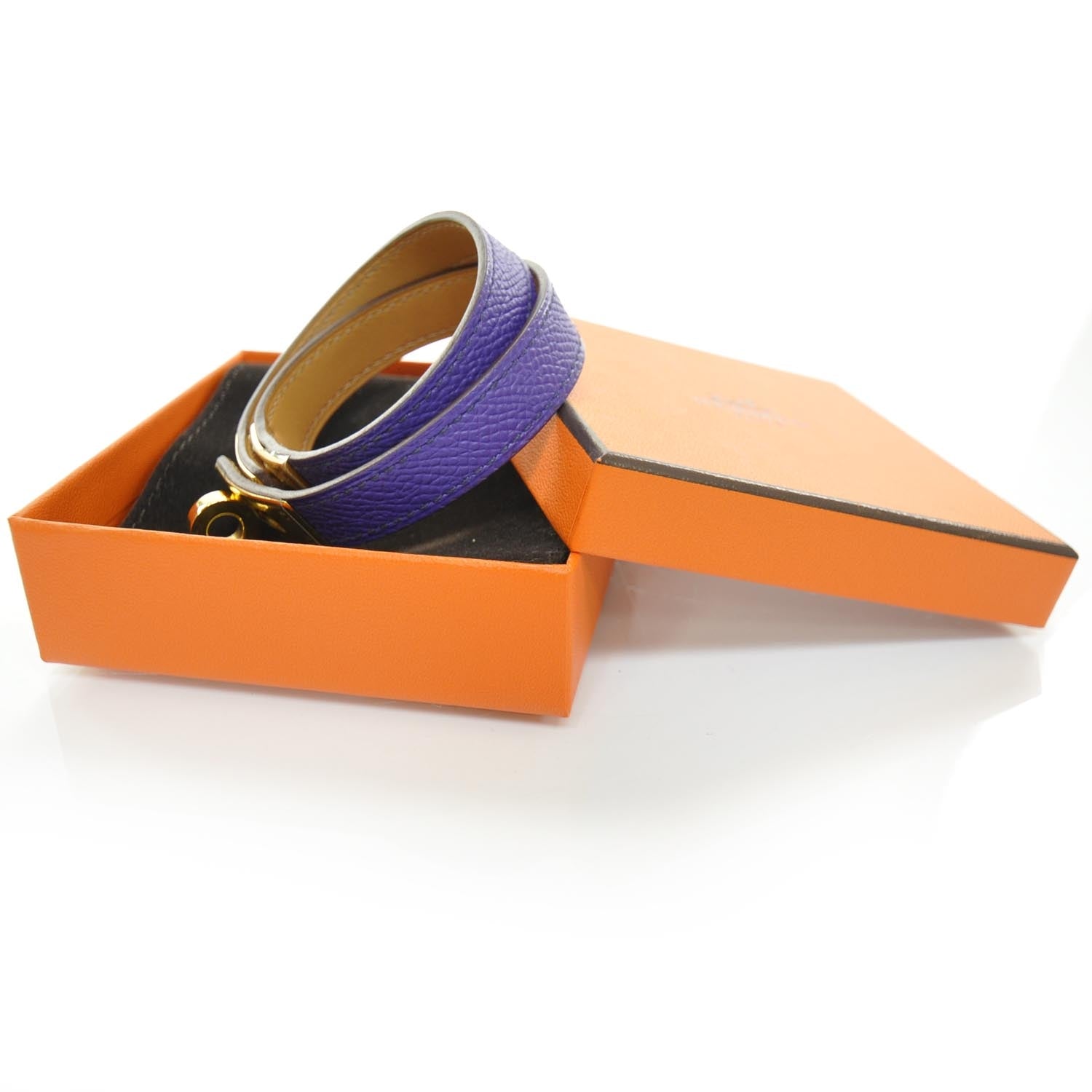 Hermes Epsom Kelly Double Tour Bracelet Crocus Purple 2 of 6