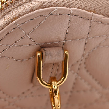 Christian Dior Calfskin Cannage Dioramour Caro Heart Pouch With Chain Rose Des Vents 11 of 12