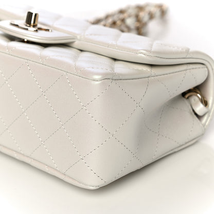 Chanel Iridescent Calfskin Quilted Mini Rectangular Flap White 9 of 10