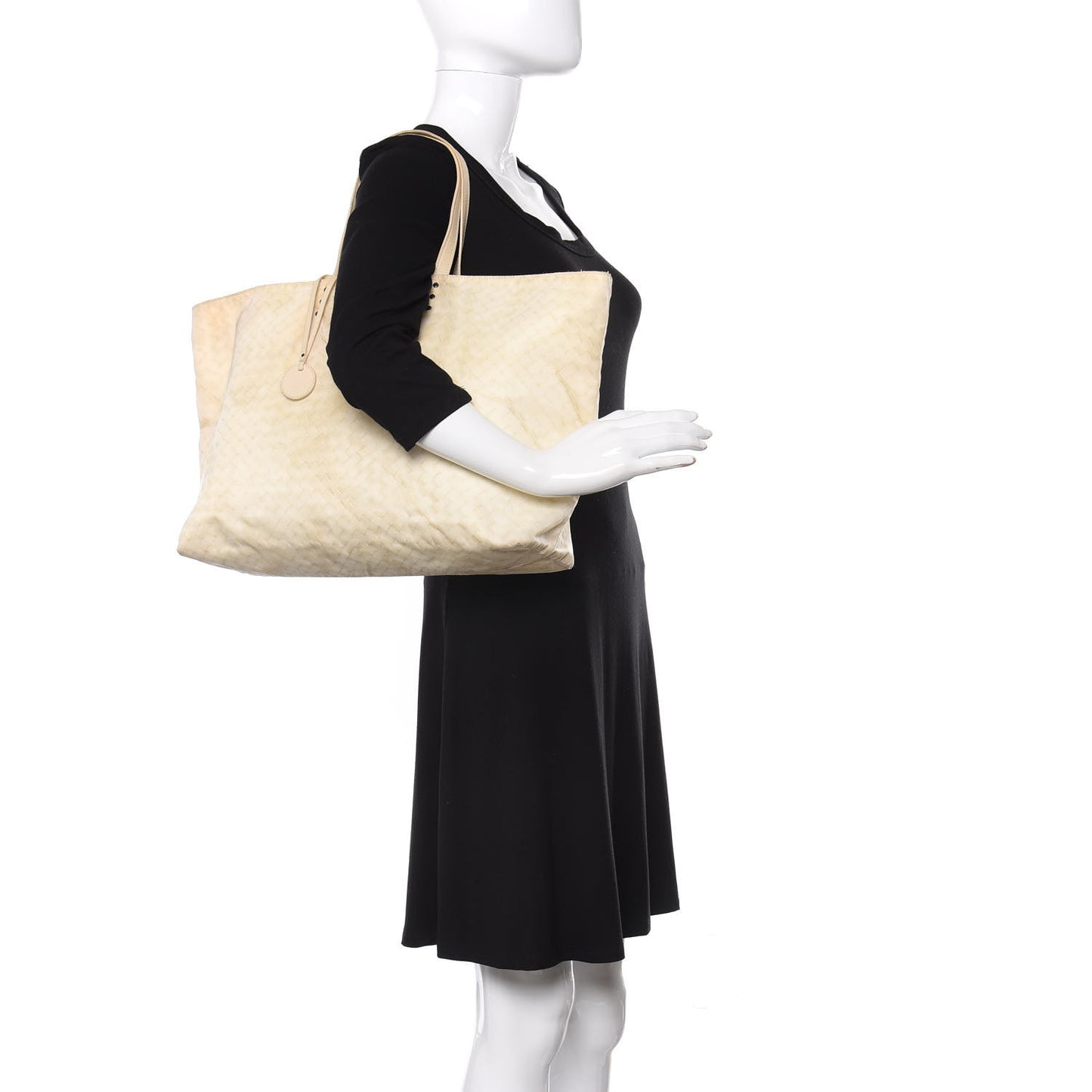 Nylon Large Intrecciolusion Tote Bianca