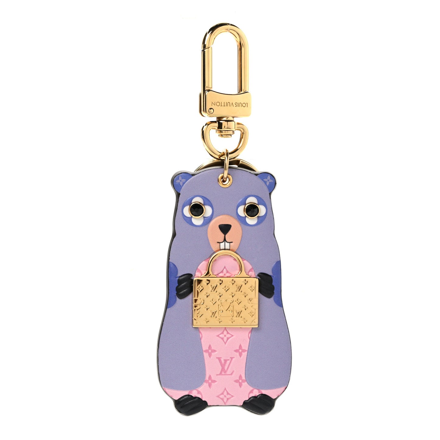 Monogram LV Marmott Bag Charm Key Holder Purple