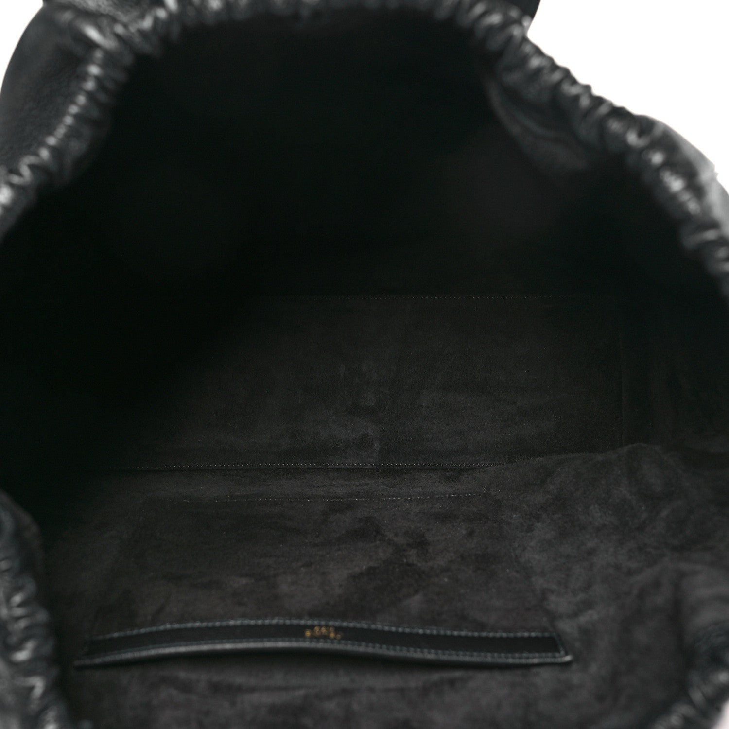 Celine Smooth Calfskin Cuir Triomphe Cabas Drawstring Black 5 of 10