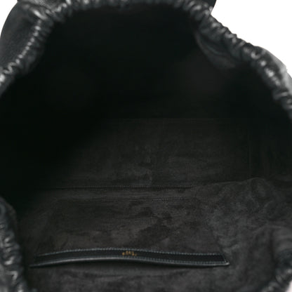 Celine Smooth Calfskin Cuir Triomphe Cabas Drawstring Black 5 of 10