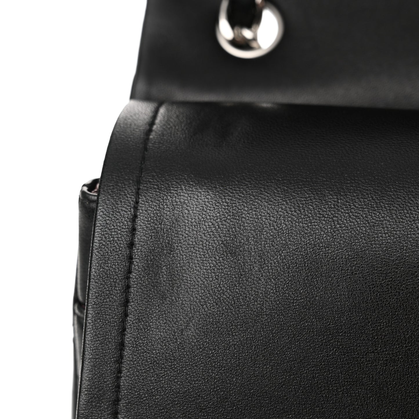 Lambskin Quilted Jumbo Double Flap Black