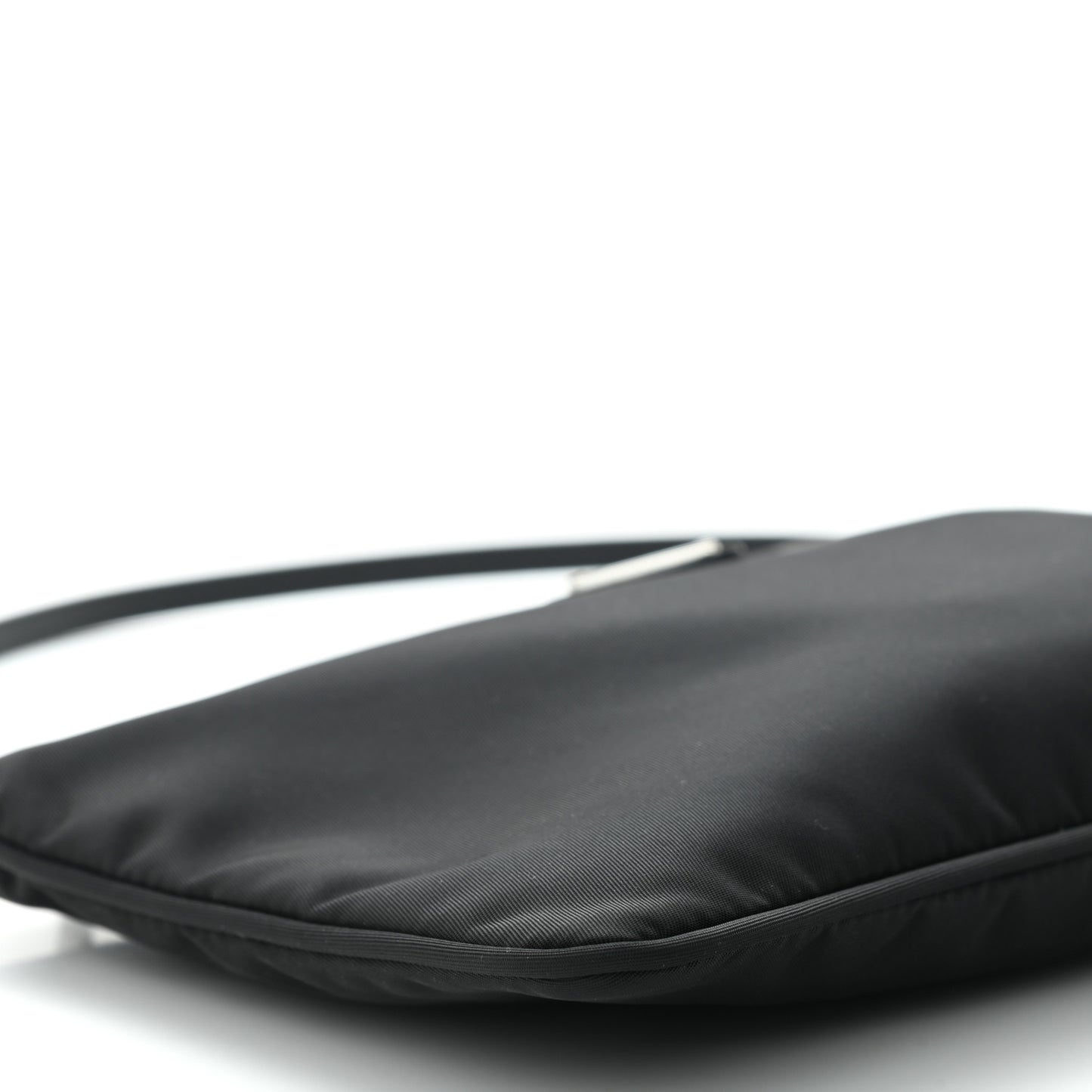 Tessuto Nylon Saffiano Flat Pochette Black