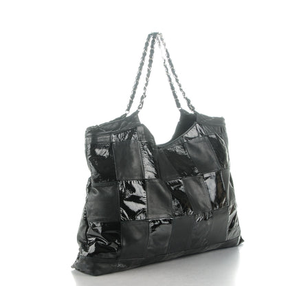 Chanel Patent Patchwork Large Brooklyn Tote Black 3 of 7