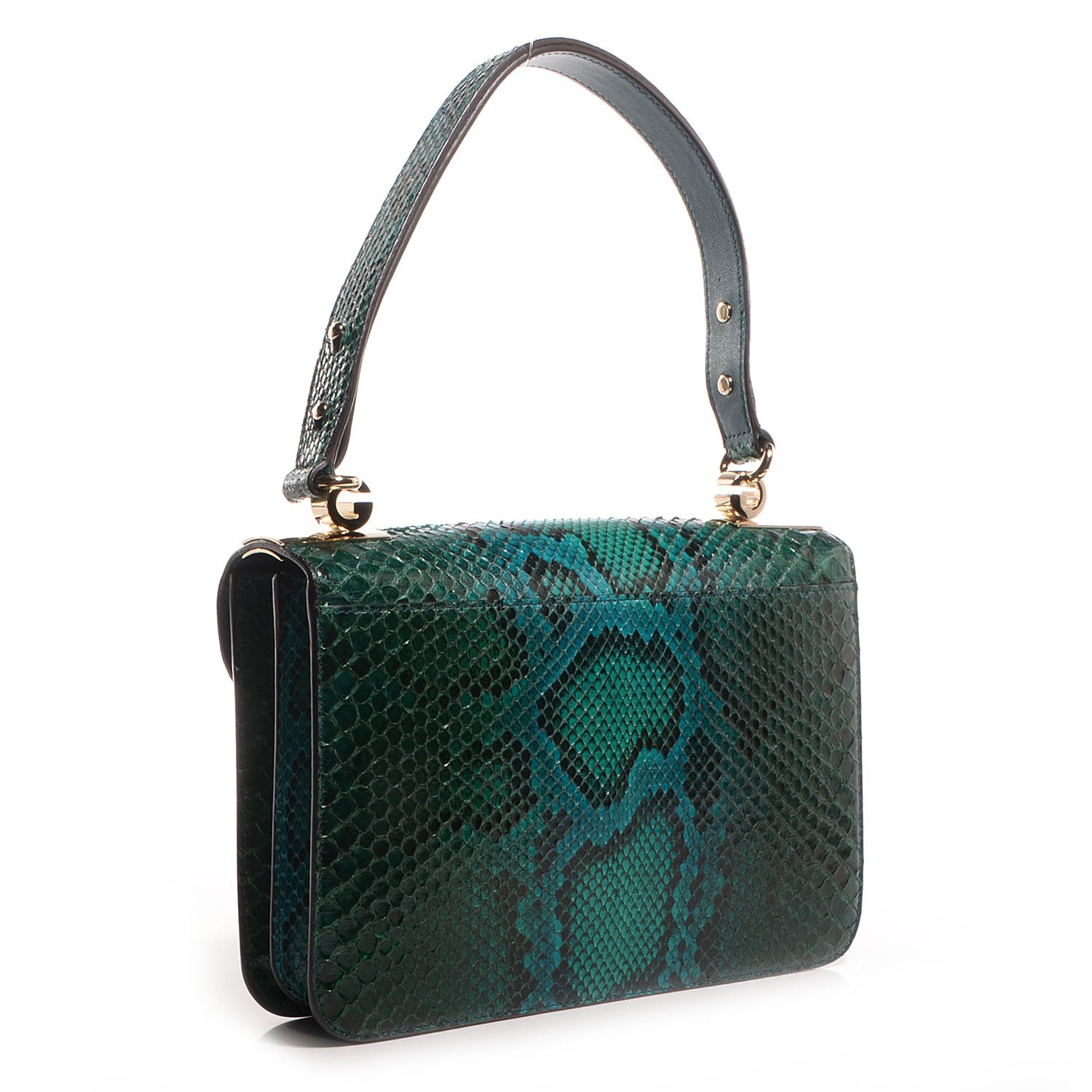 Gucci Python Medium 1973 Shoulder Flap Bag Malachite Green 3 of 10