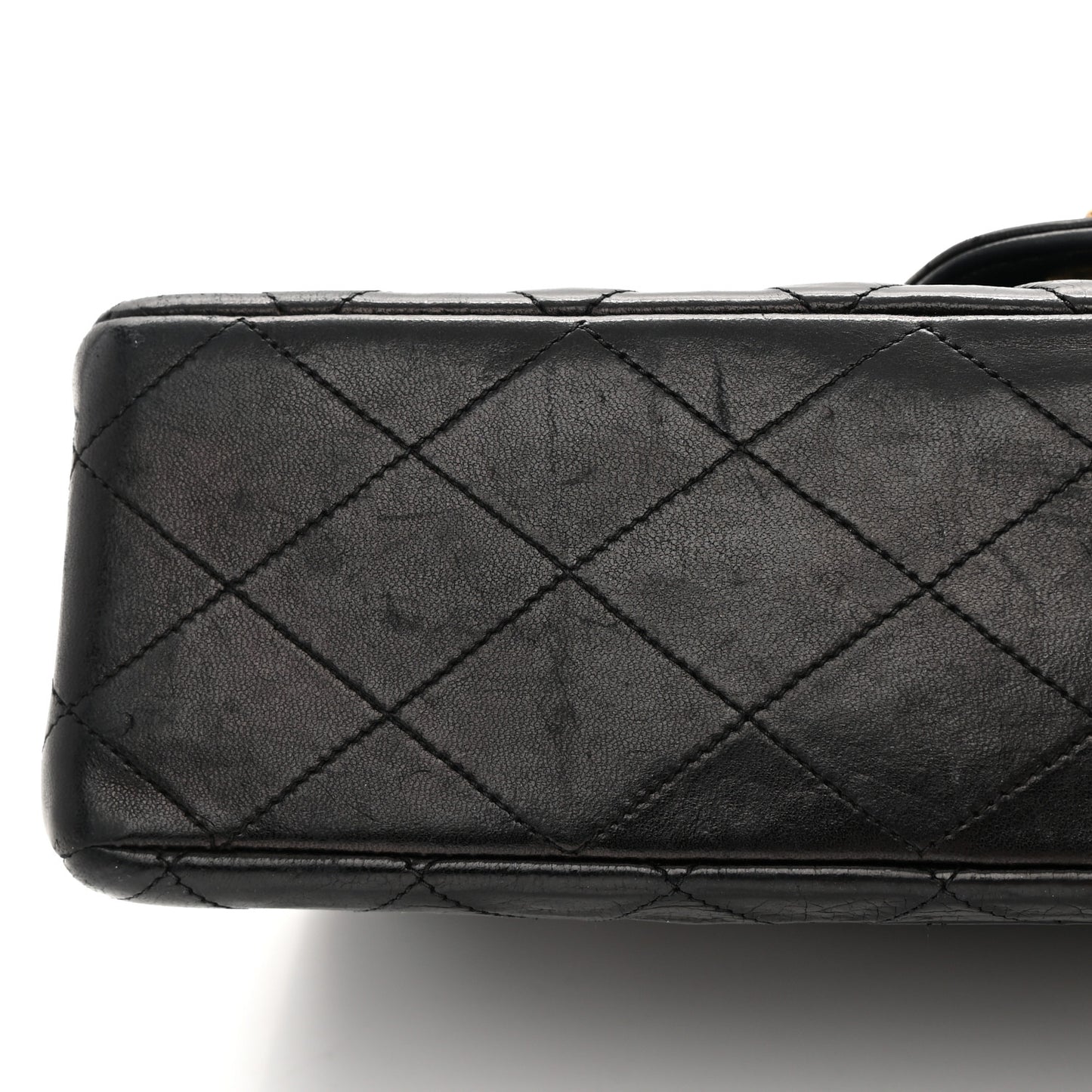 Lambskin Quilted Medium Double Flap Black