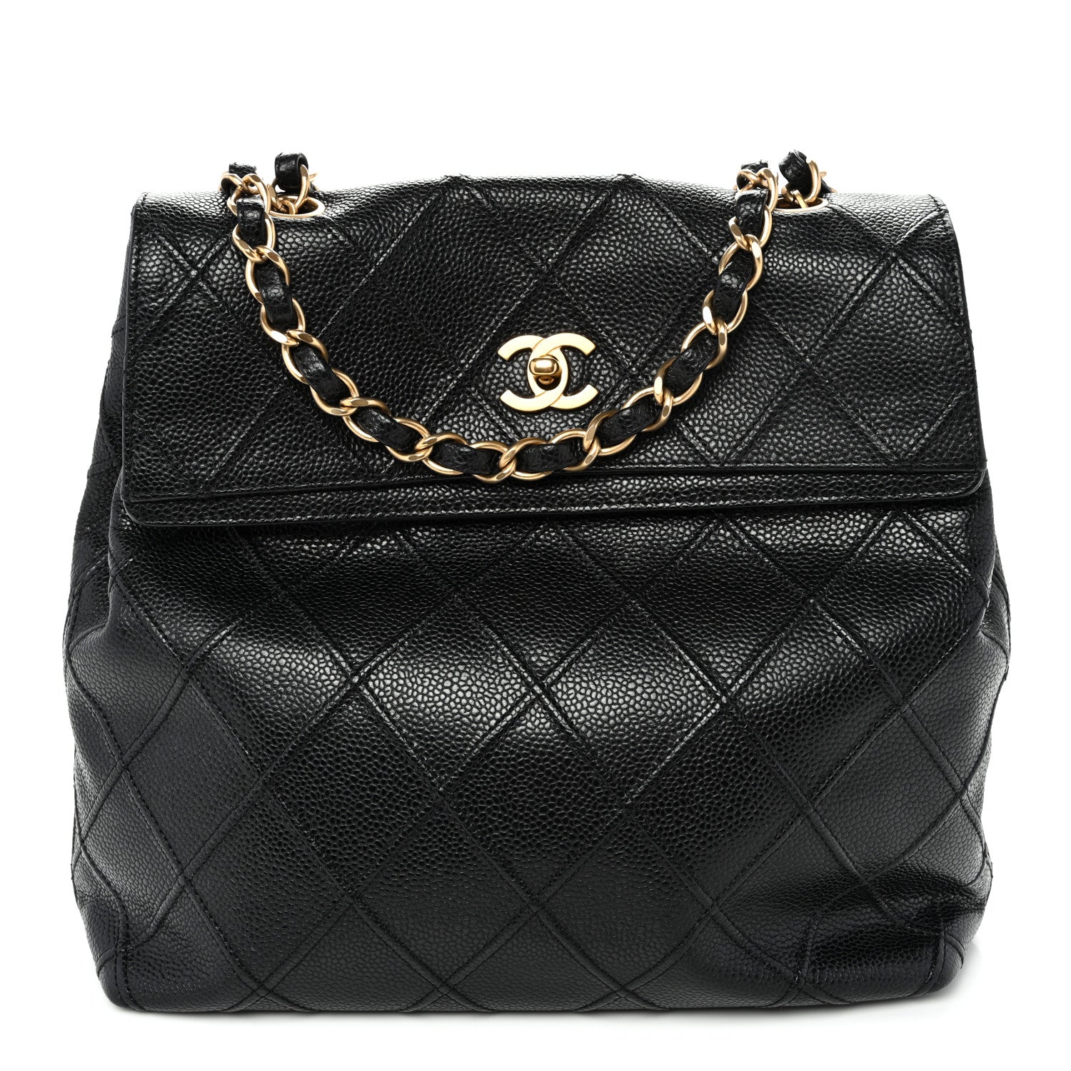 Chanel Caviar Diamond Quilted Flap Shoulder Bag Black 1 of 10