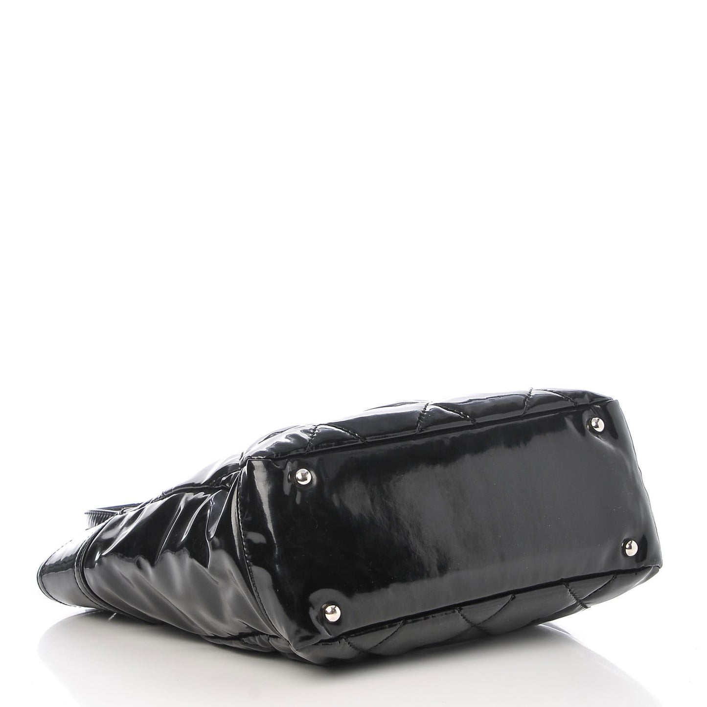Vinyl Quilted Small Paris Biarritz Tote Black