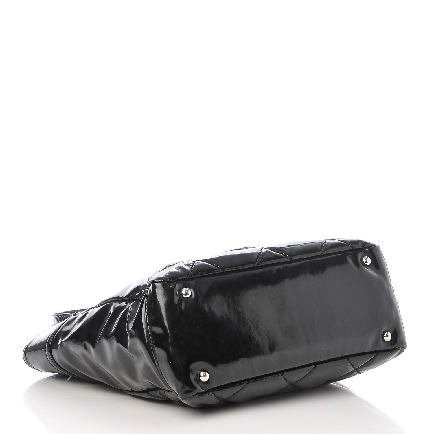 Chanel Vinyl Quilted Small Paris Biarritz Tote Black 4 of 7