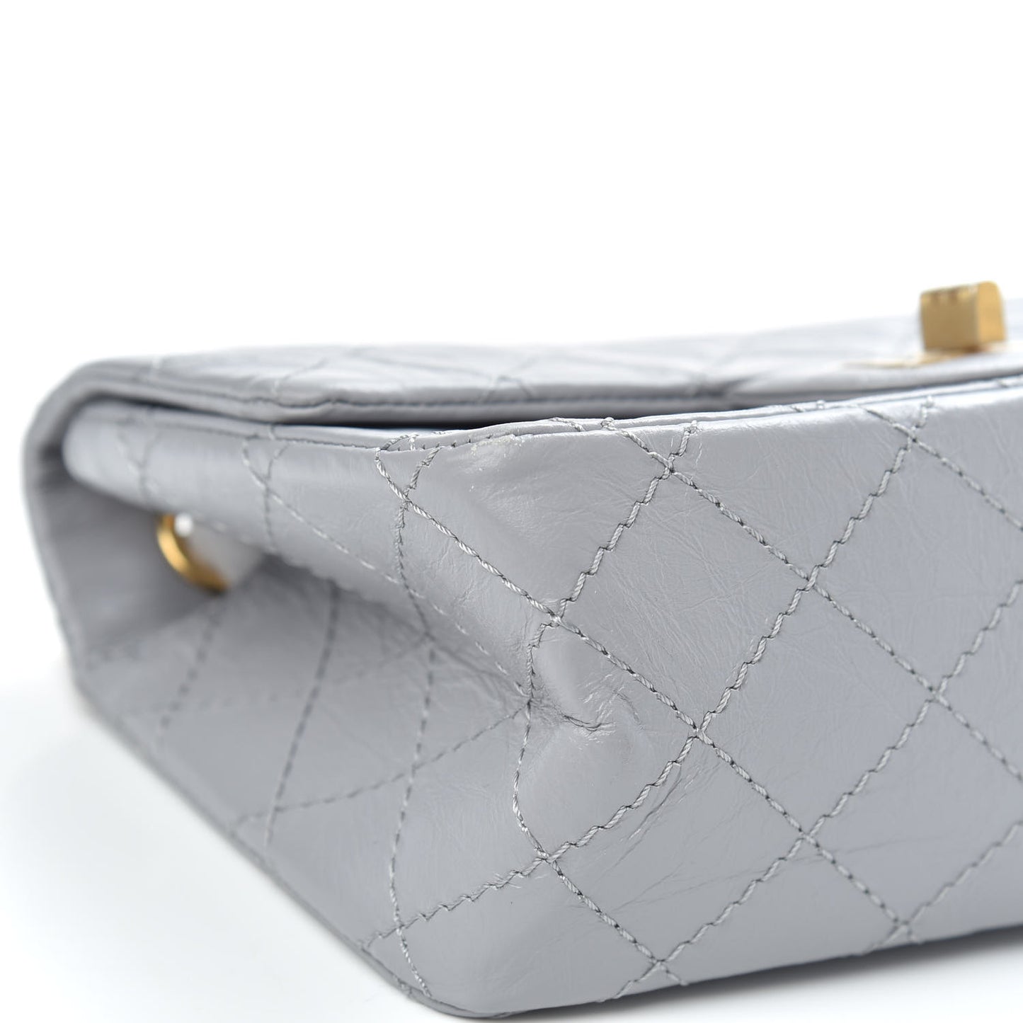 Aged Calfskin Quilted 2.55 Reissue Mini Flap Grey
