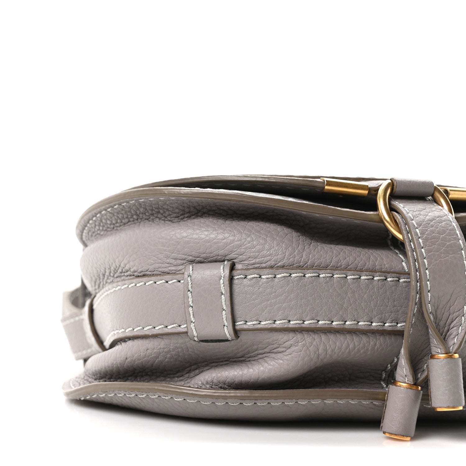Chloe Calfskin Mini Marcie Round Crossbody Bag Cashmere Grey