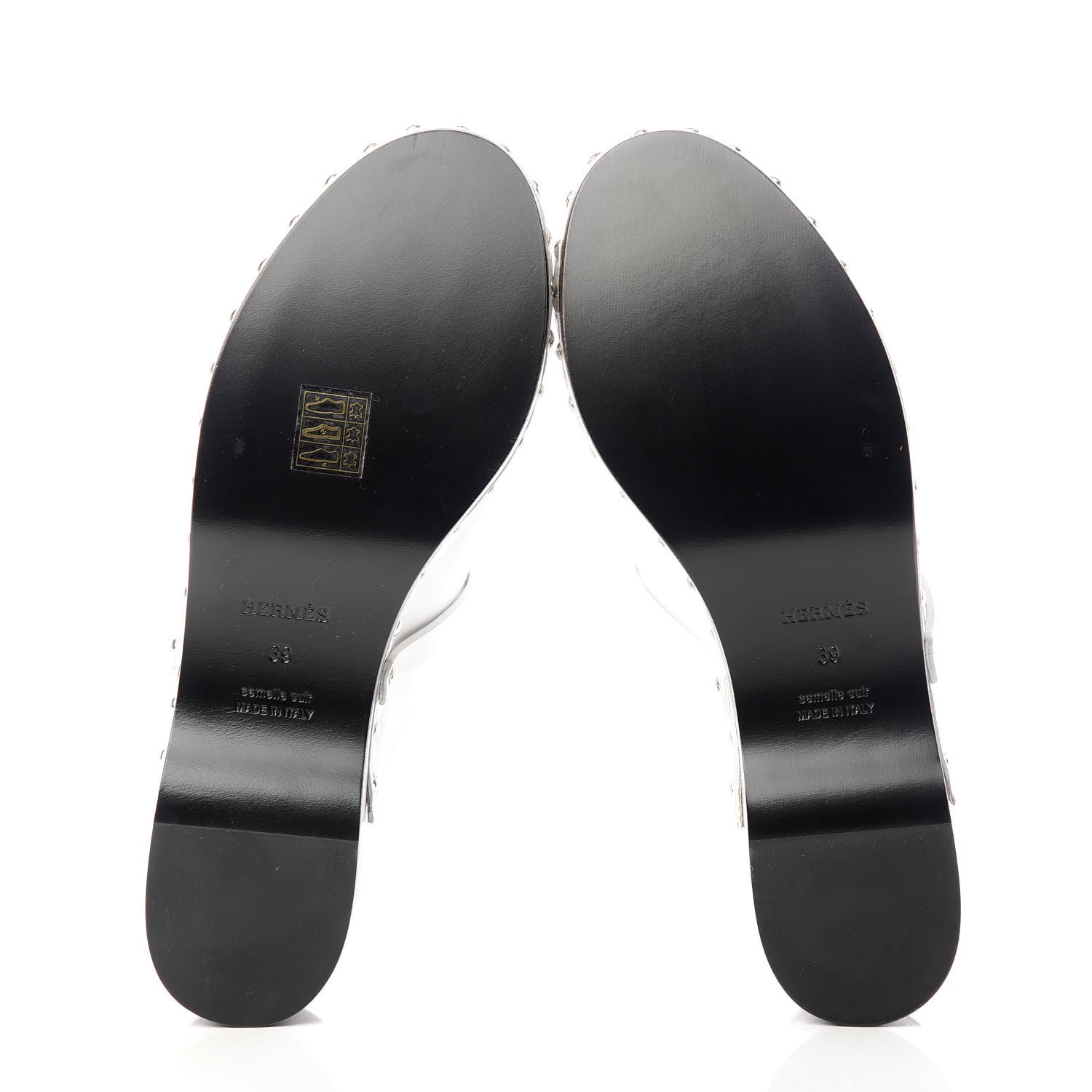 Hermes Calfskin Carlotta Mules 39 White 6 of 10