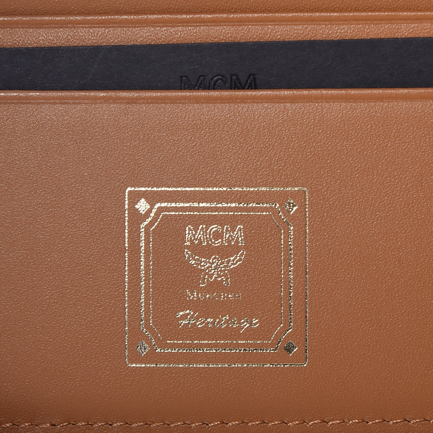 MCM Visetos Double Zip Around Organizer Wallet Cognac 7 of 10