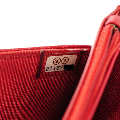 Chanel Caviar Quilted Wallet on Chain WOC Red 8 of 8