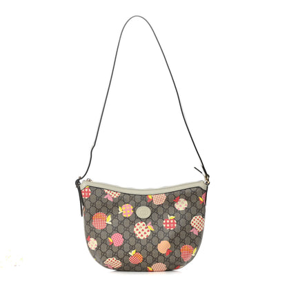 Gucci GG Supreme Monogram Les Pommes Small Ophidia Half Moon Hobo Beige Multicolor Mystic White 1 of 13