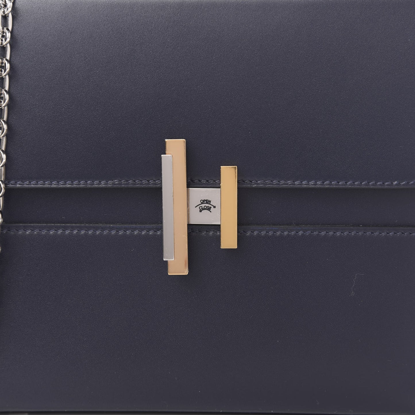 Villandry Calfskin Cinhetic Boxy Top Handle Bag Bleu Nuit