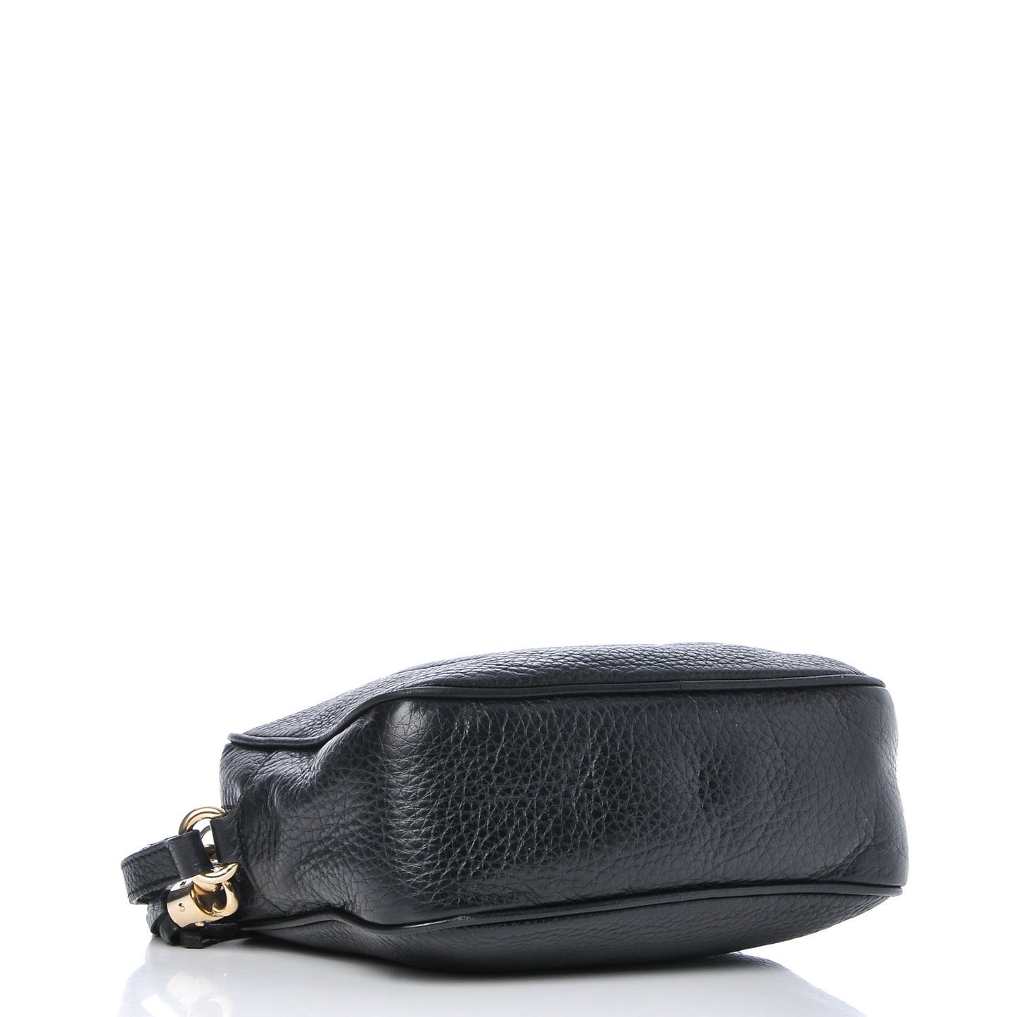 Pebbled Calfskin Small Soho Disco Bag Black