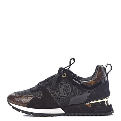 Louis Vuitton Suede Monogram Run Away Sneakers 39 Black 1 of 8