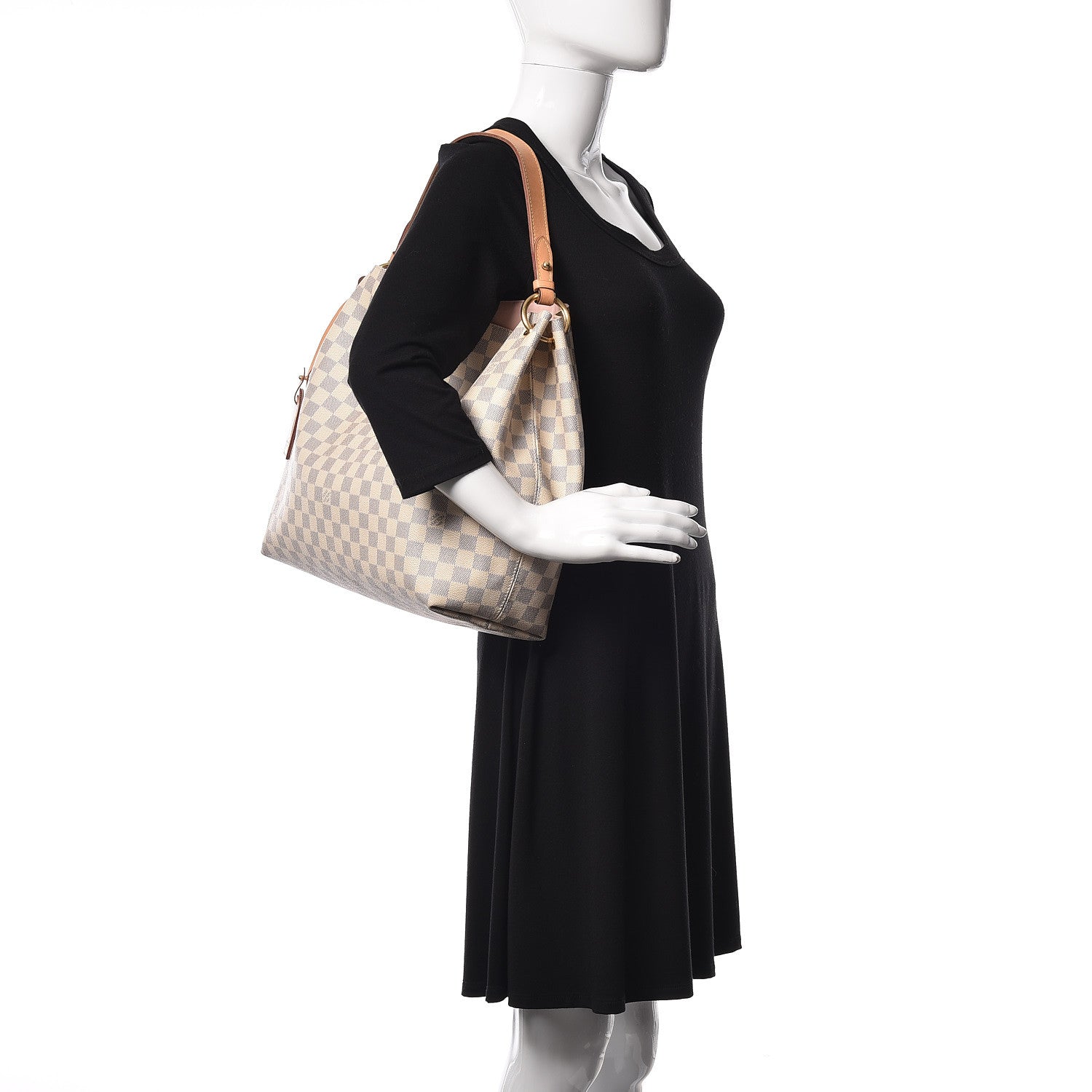Louis Vuitton Damier Azur Graceful MM Rose Ballerine 2 of 11