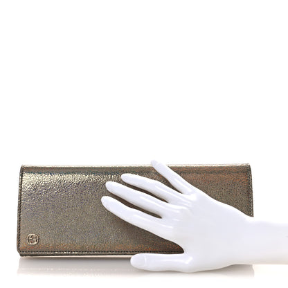Gucci Metallic Crackled Calfskin Broadway Clutch Salmone 2 of 8