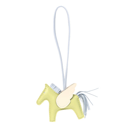 Hermes Milo Lambskin Grigri Rodeo Pegase Horse Bag Charm PM Jaune Bourgeon Bleu Brume Nata 1 of 4