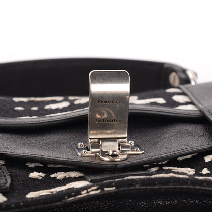 Proenza Schouler Jacquard Woodblock PS1 Tiny Satchel Black White 12 of 12