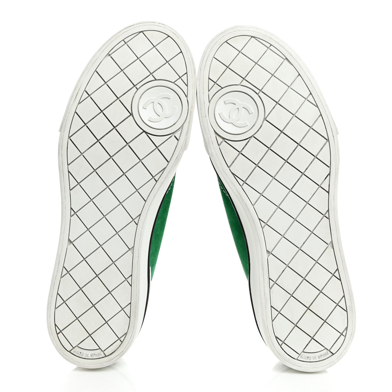 Chanel Suede Calfskin Lace Up Cap Toe Sneakers 39 Green 5 of 9