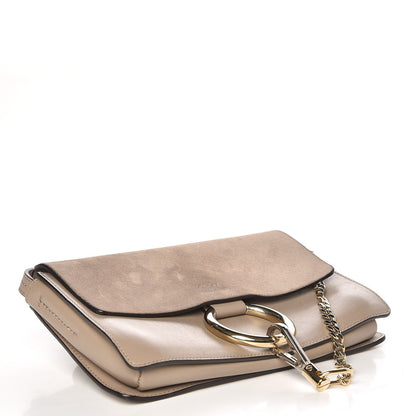 Chloe Suede Calfskin Small Faye Shoulder Bag Motty Grey 4 of 7