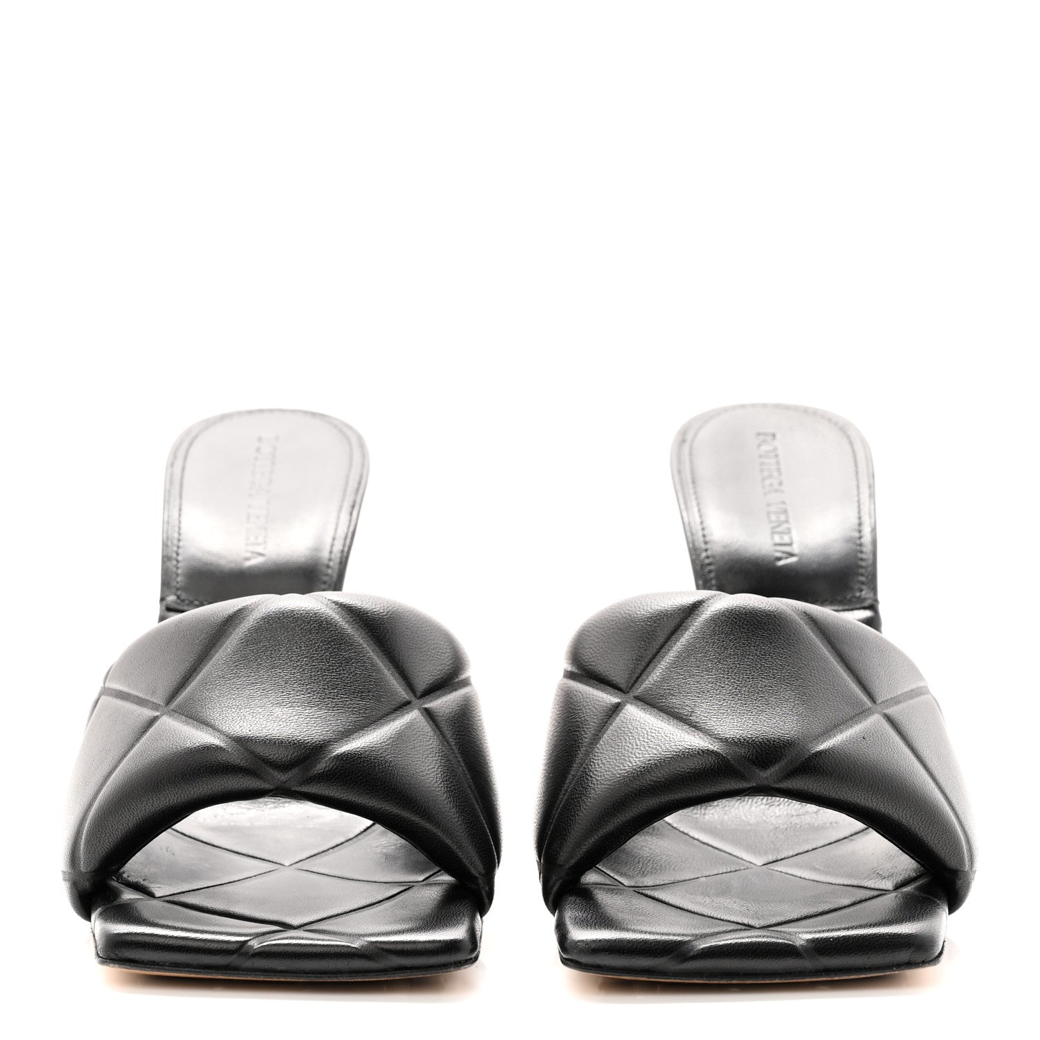 Bottega Veneta Nappa Quilted Rubber Lido Mule Sandals 38 Black 2 of 15