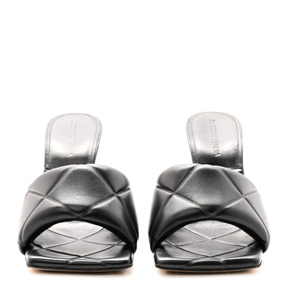 Bottega Veneta Nappa Quilted Rubber Lido Mule Sandals 38 Black 2 of 15