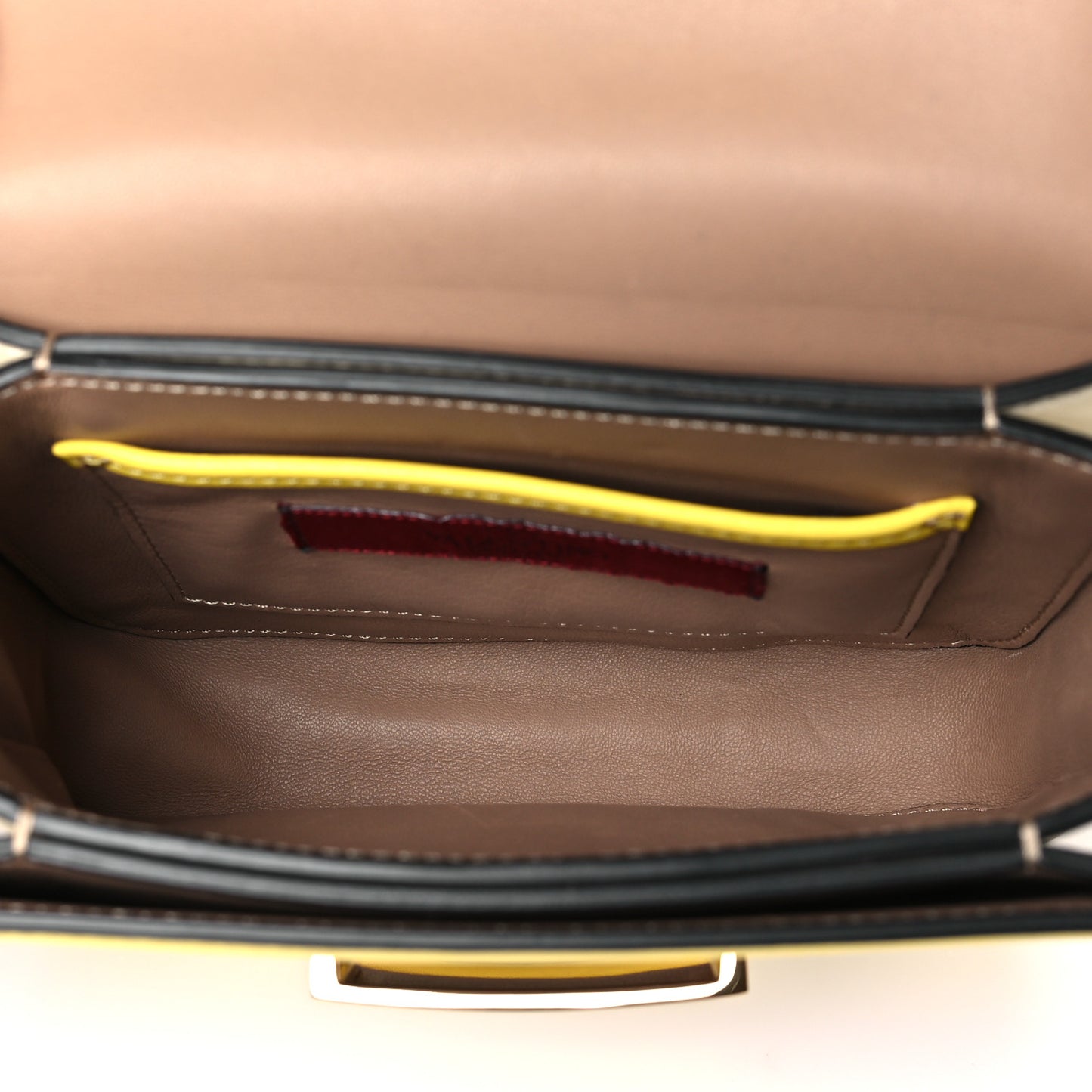Calfskin Mini Rivet Colorblock Shoulder Bag Purple Yellow