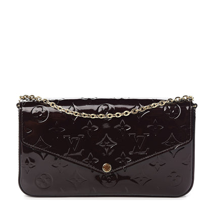 Louis Vuitton Vernis Pochette Felicie Chain Wallet Amarante 1 of 12