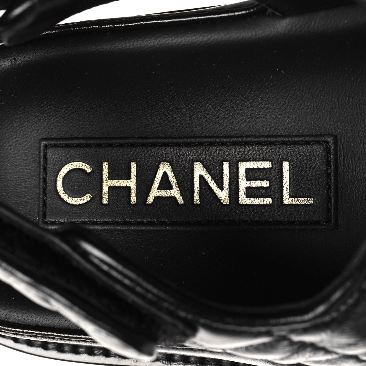 Chanel Lambskin Velcro Dad Sandals 35 Black 8 of 9