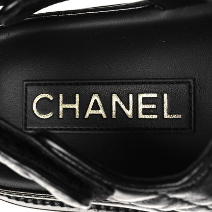 Chanel Lambskin Velcro Dad Sandals 35 Black 8 of 9