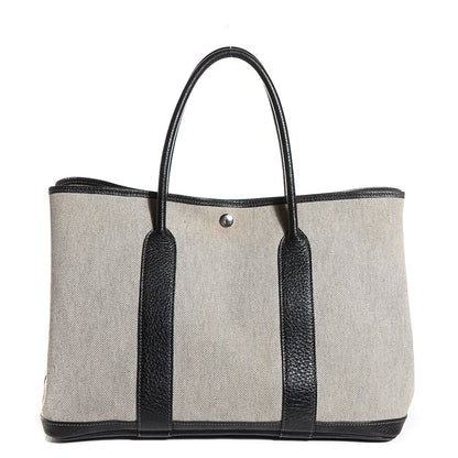 Hermes Buffle Skipper Toile Garden Party 36 MM Tote Black 1 of 9