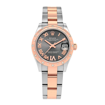 Rolex Stainless Steel 18K Everose Gold Diamond 31mm Oyster Perpetual Watch Chocolate Roman 278341RBR 1 of 5