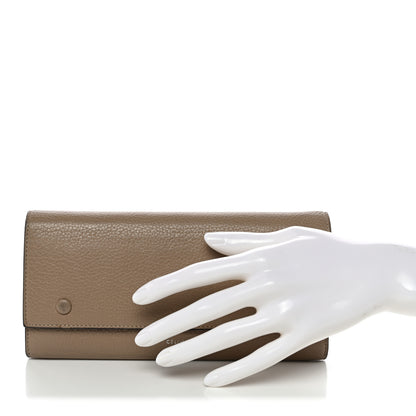 Celine Drummed Calfskin Large Multifunction Flap Wallet Dune 2 of 10
