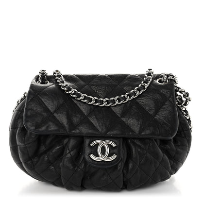 Chanel Washed Lambskin Quilted Medium Chain Around Messenger Black 1 of 11