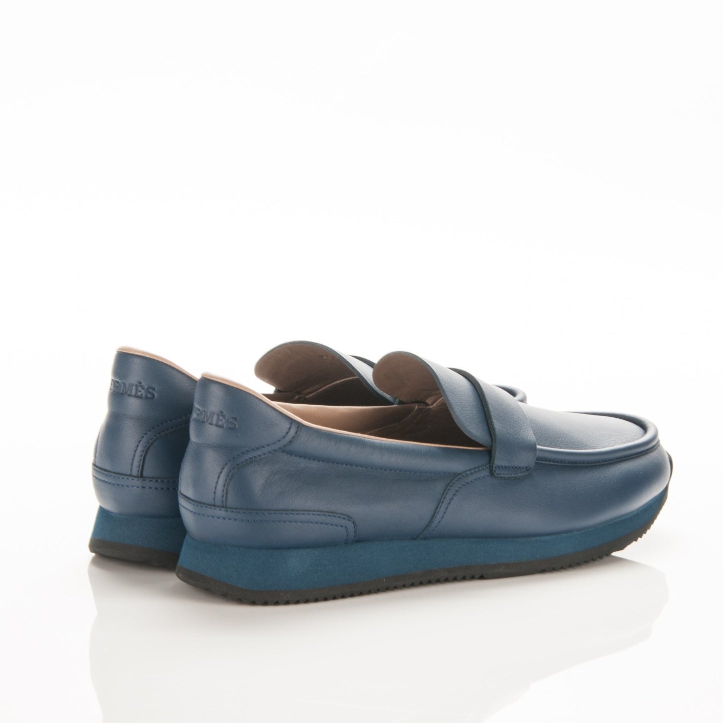 Calfskin Mens Injection Sneakers 41.5 Marine
