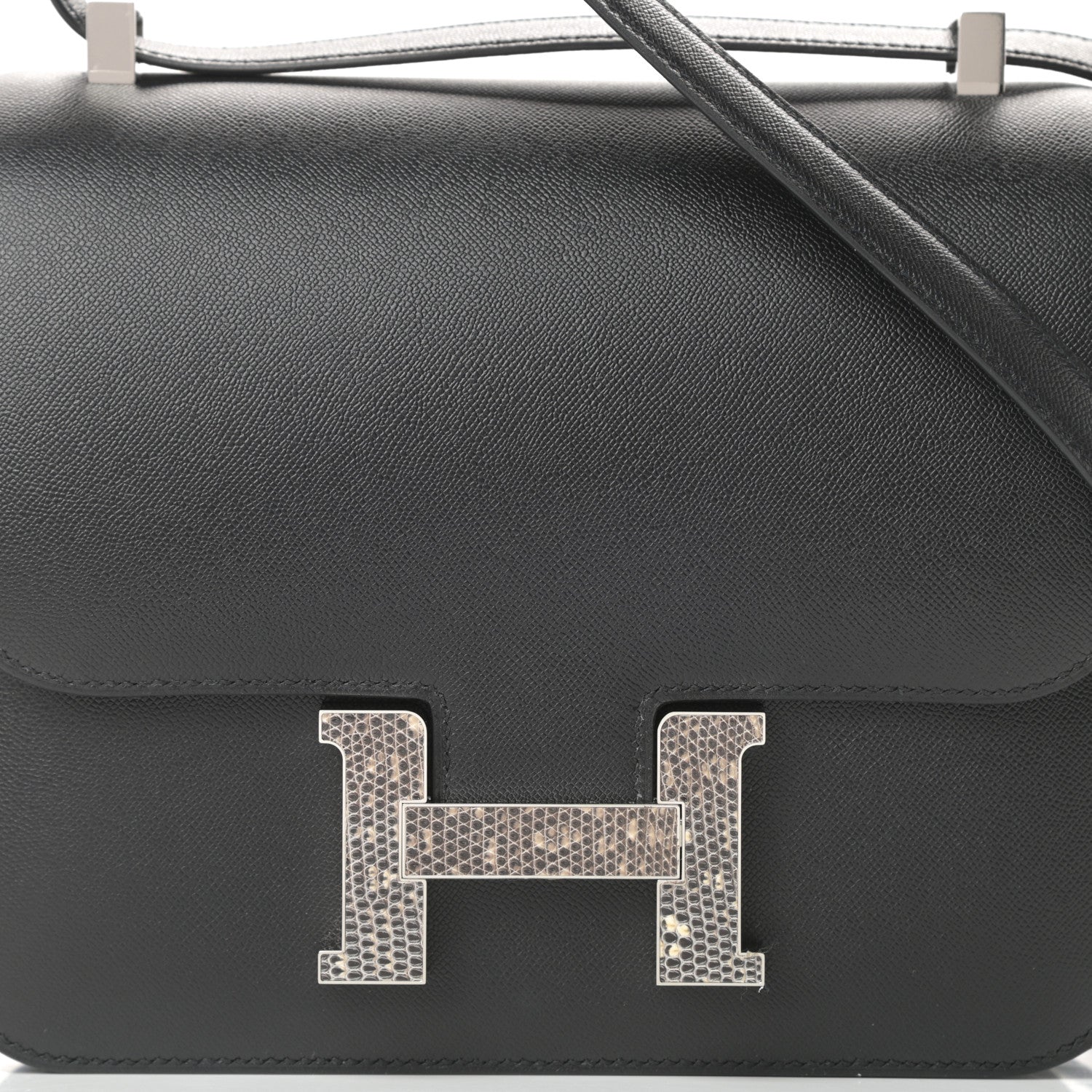 Hermes Grained Monsieur Lizard Constance 24 Black Ombre 9 of 13
