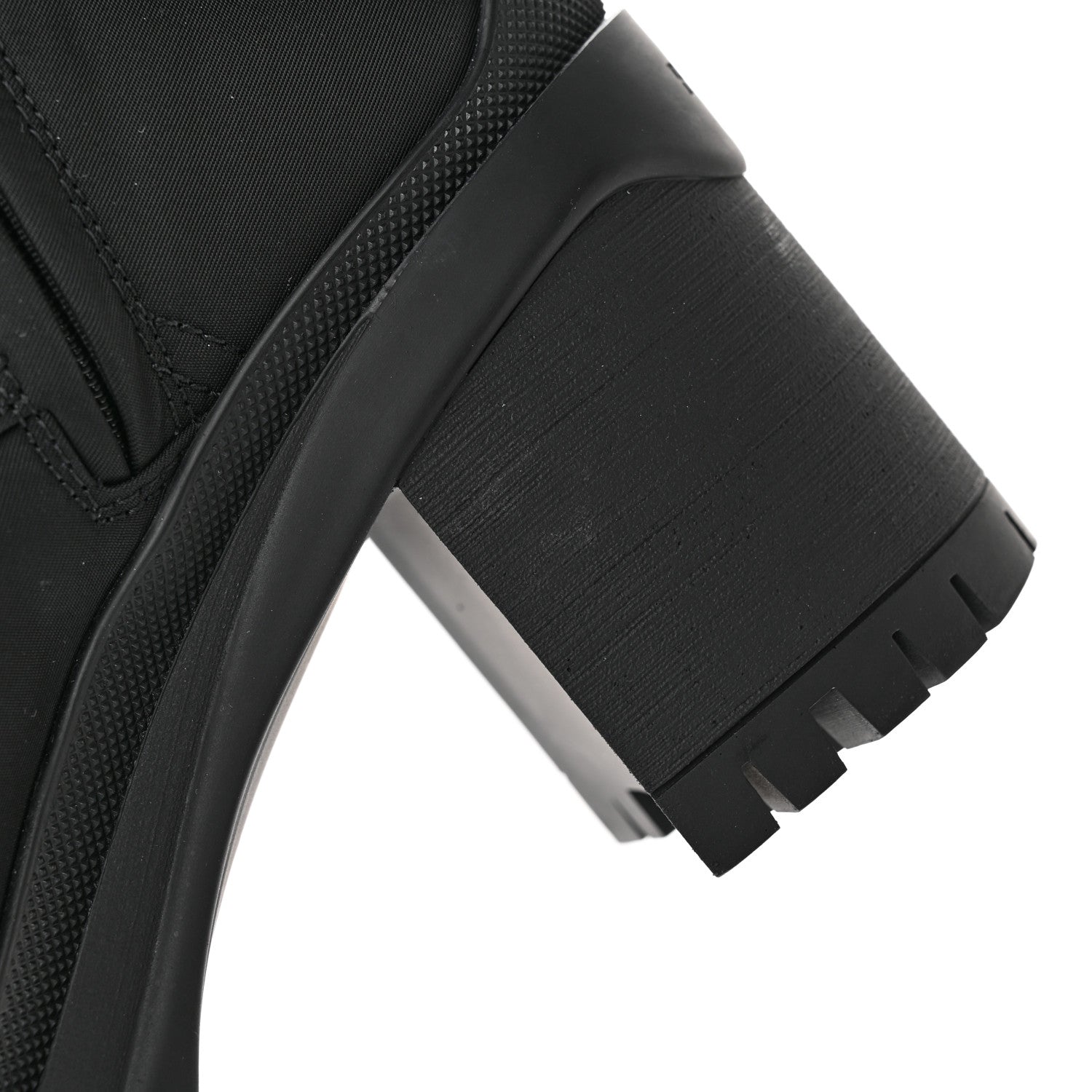 Prada Spazzolato Re-Nylon Metal Triangle Logo Lace Up 55mm Ankle Boots 39.5 Black 10 of 13