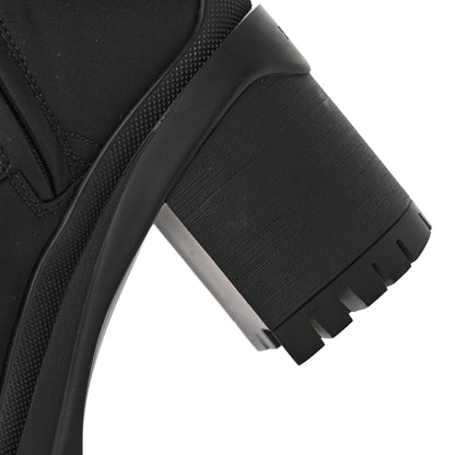 Prada Spazzolato Re-Nylon Metal Triangle Logo Lace Up 55mm Ankle Boots 39.5 Black 10 of 13