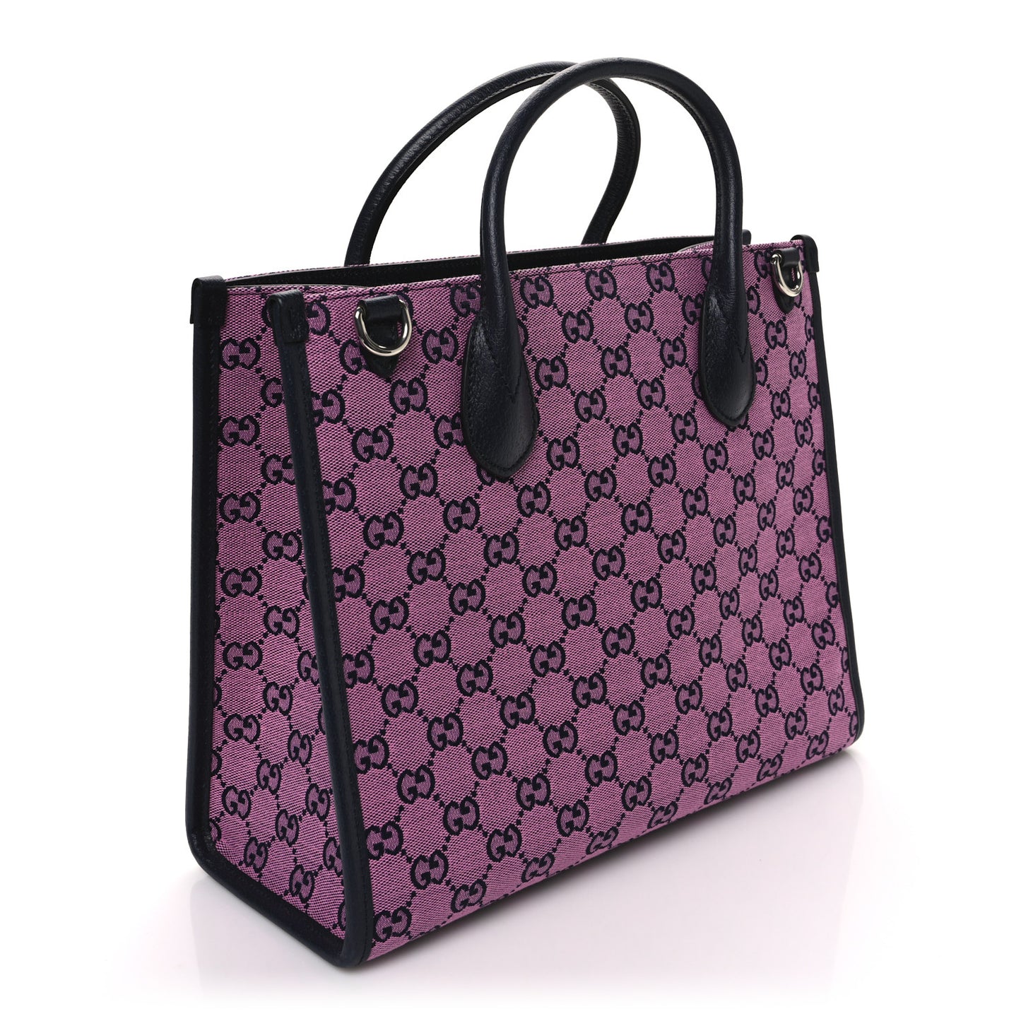 Monogram Multicolor Textured Dollar Calfskin Small Retro Interlocking G Tote Bag Pink Blue