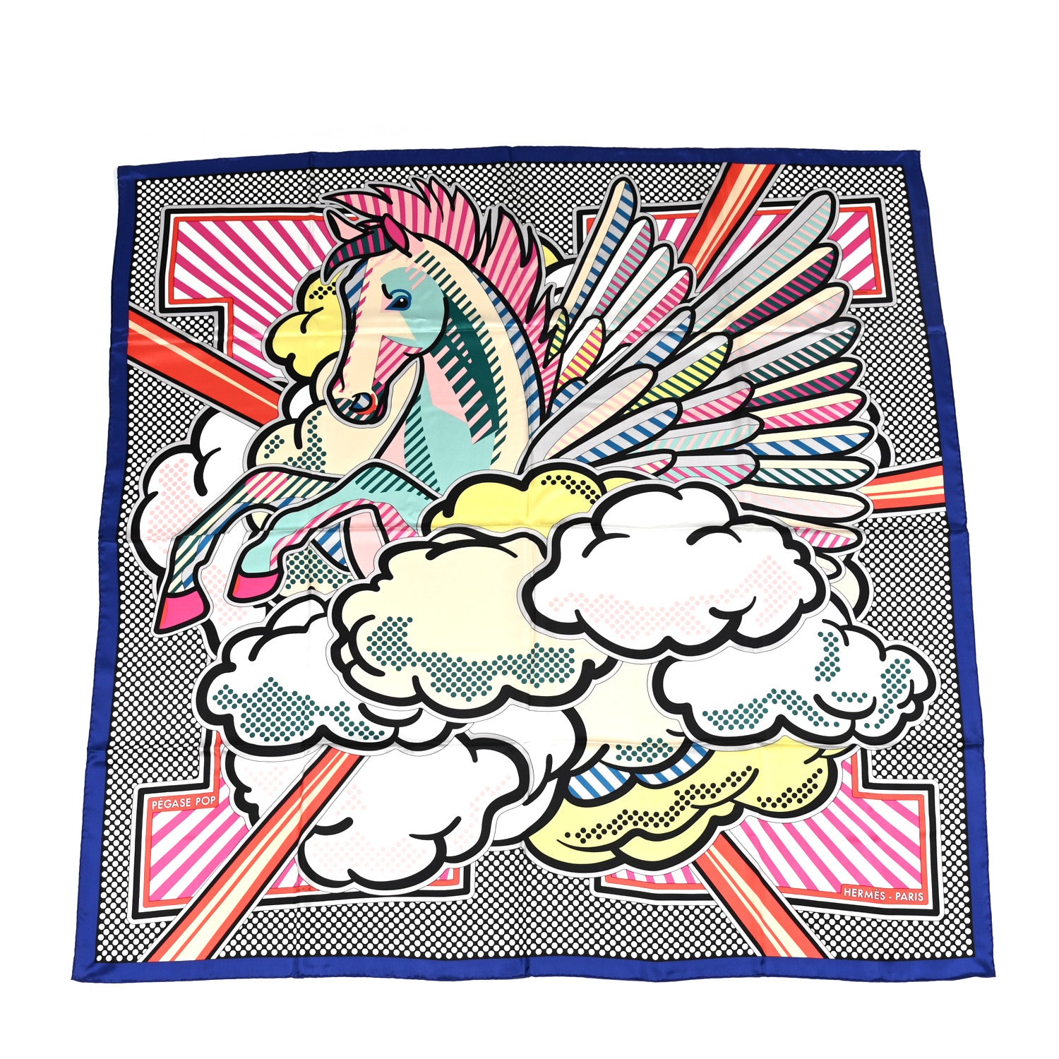 Hermes Silk Pegase Pop Scarf 140 Indigo Rose Multicolor 1 of 4