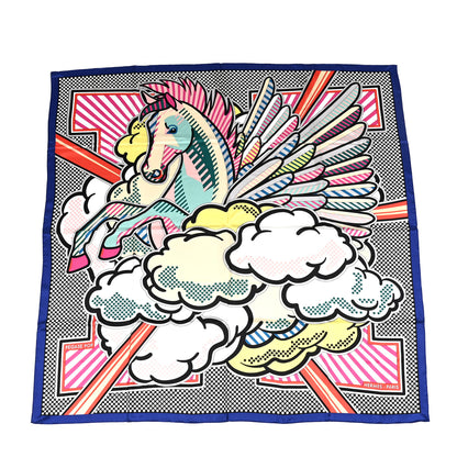 Hermes Silk Pegase Pop Scarf 140 Indigo Rose Multicolor 1 of 4